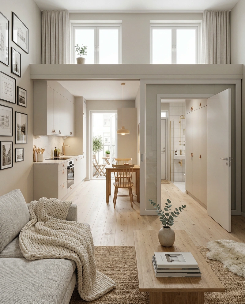 Дизайн интерьера в стиле Хюгге — Гостиная от нейросети RoomGPT