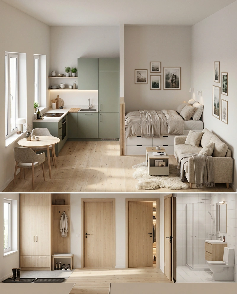 Дизайн интерьера в стиле Сканди — Гостиная от нейросети RoomGPT