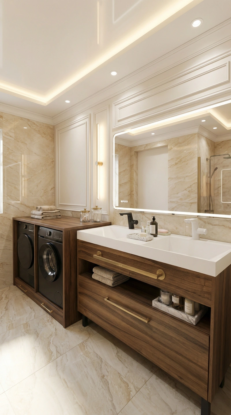 Дизайн интерьера в стиле Классика — Ванная от нейросети RoomGPT