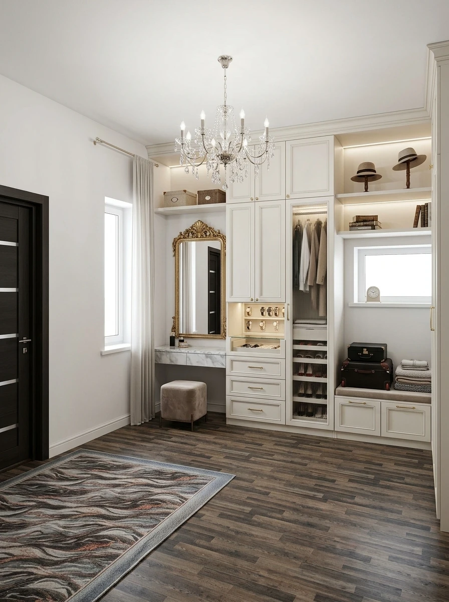 Дизайн интерьера в стиле Классика — Гардеробная от нейросети RoomGPT