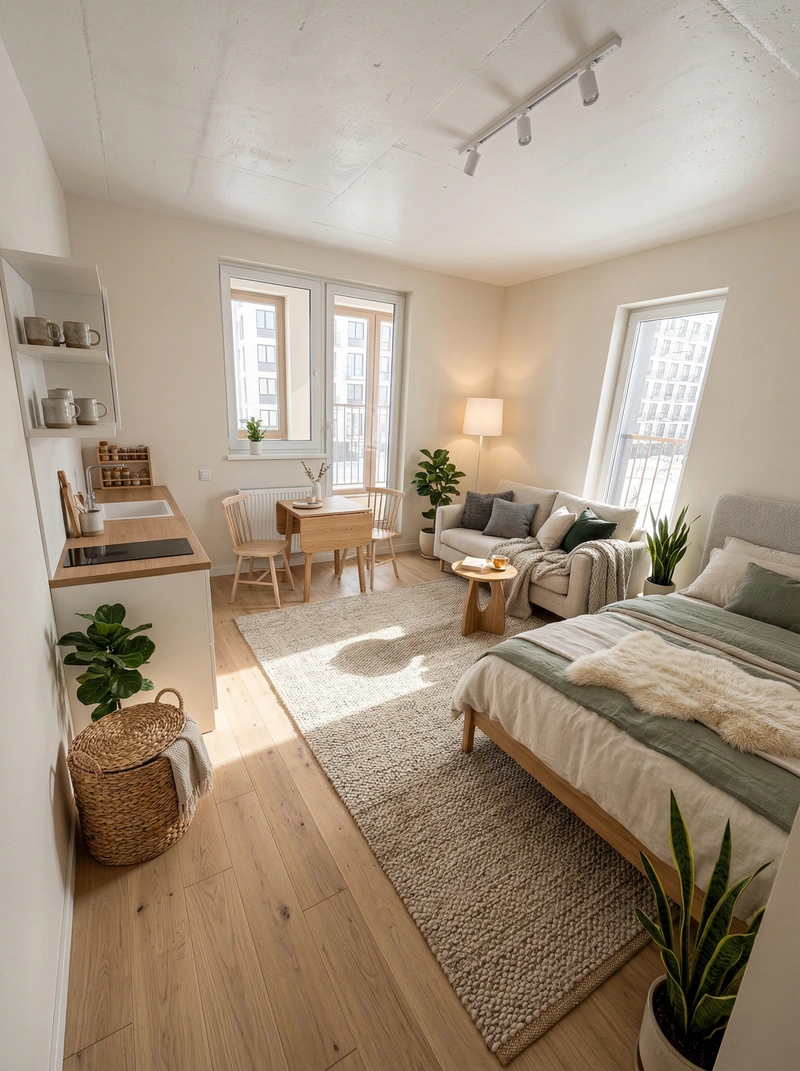 Дизайн интерьера в стиле Хюгге — Гостиная от нейросети RoomGPT