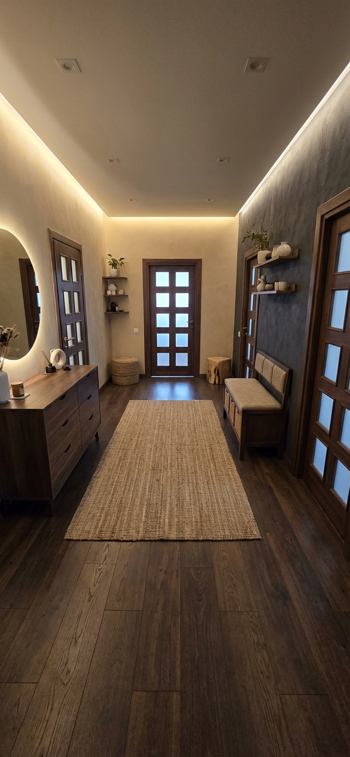 Дизайн гостиной в стиле Japandi — фото интерьера от нейросети RoomGPT