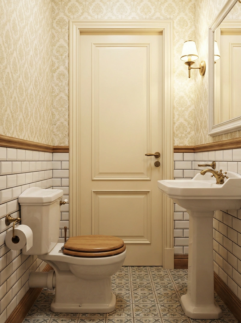 Дизайн интерьера в стиле Классика — Ванная от нейросети RoomGPT
