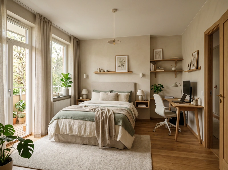 Дизайн интерьера в стиле Хюгге — Спальня от нейросети RoomGPT