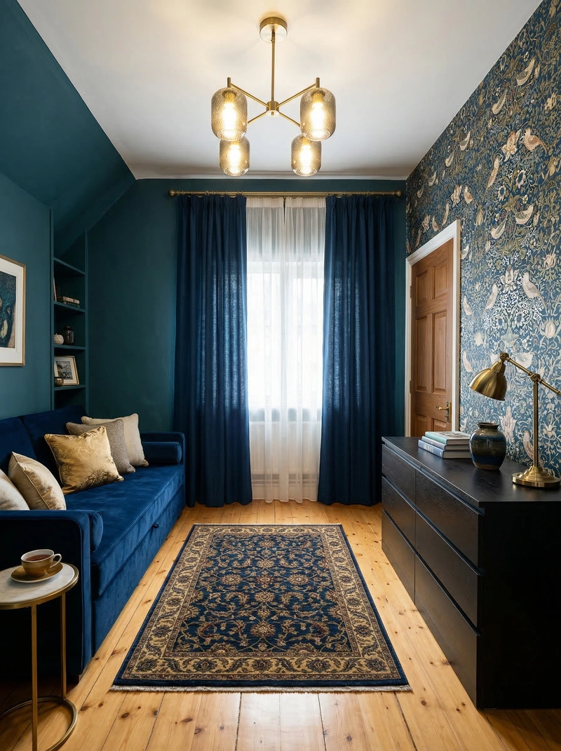 Дизайн спальни в стиле Британский — фото интерьера от нейросети RoomGPT