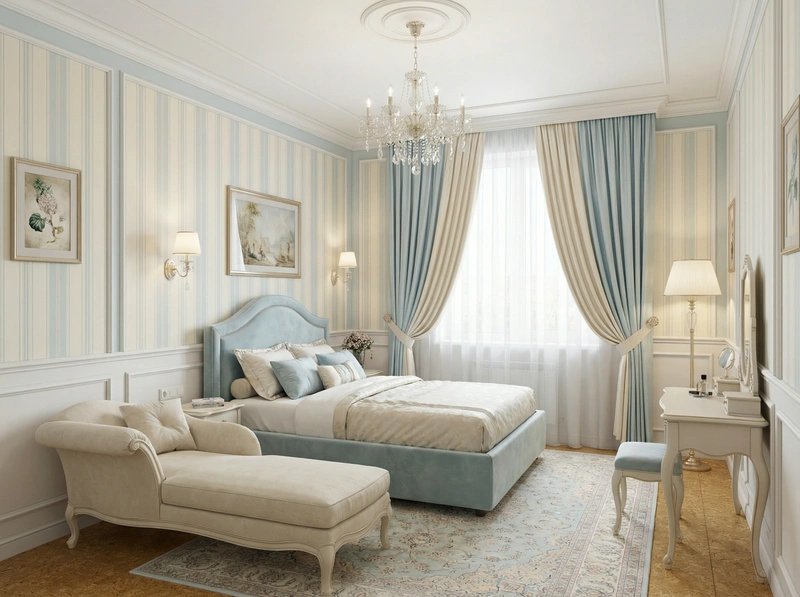 Дизайн интерьера в стиле Классика — Спальня от нейросети RoomGPT