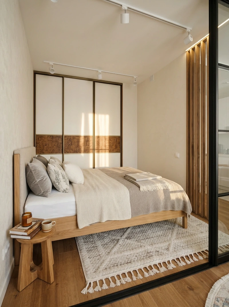 Дизайн спальни в стиле Хюгге — фото интерьера от нейросети RoomGPT