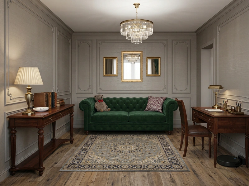Дизайн гостиной в стиле Классика — фото интерьера от нейросети RoomGPT