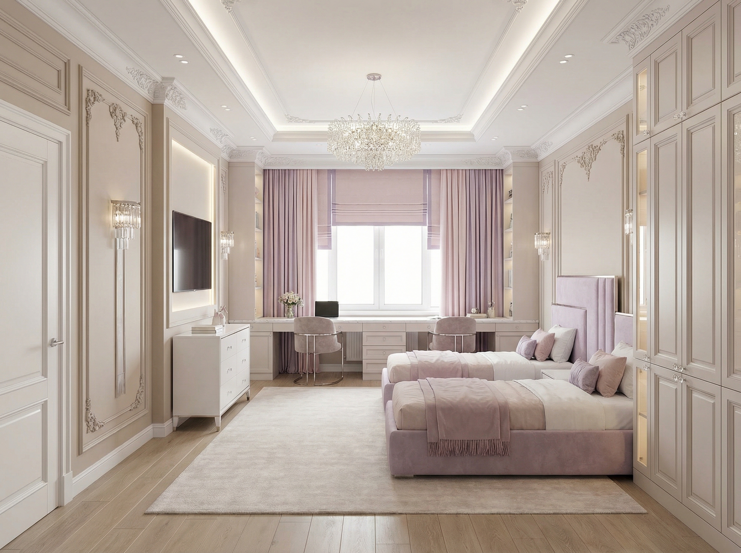 Дизайн детской в стиле Классика — фото интерьера от нейросети RoomGPT