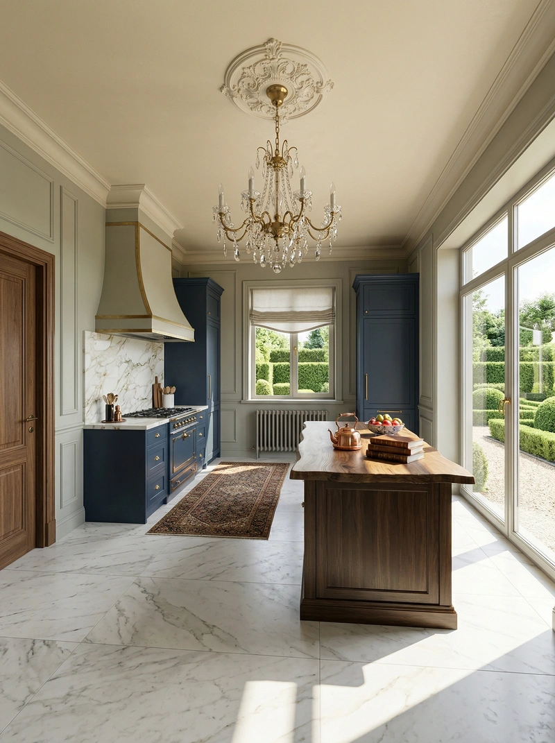 Дизайн кухни в стиле Классика — фото интерьера от нейросети RoomGPT
