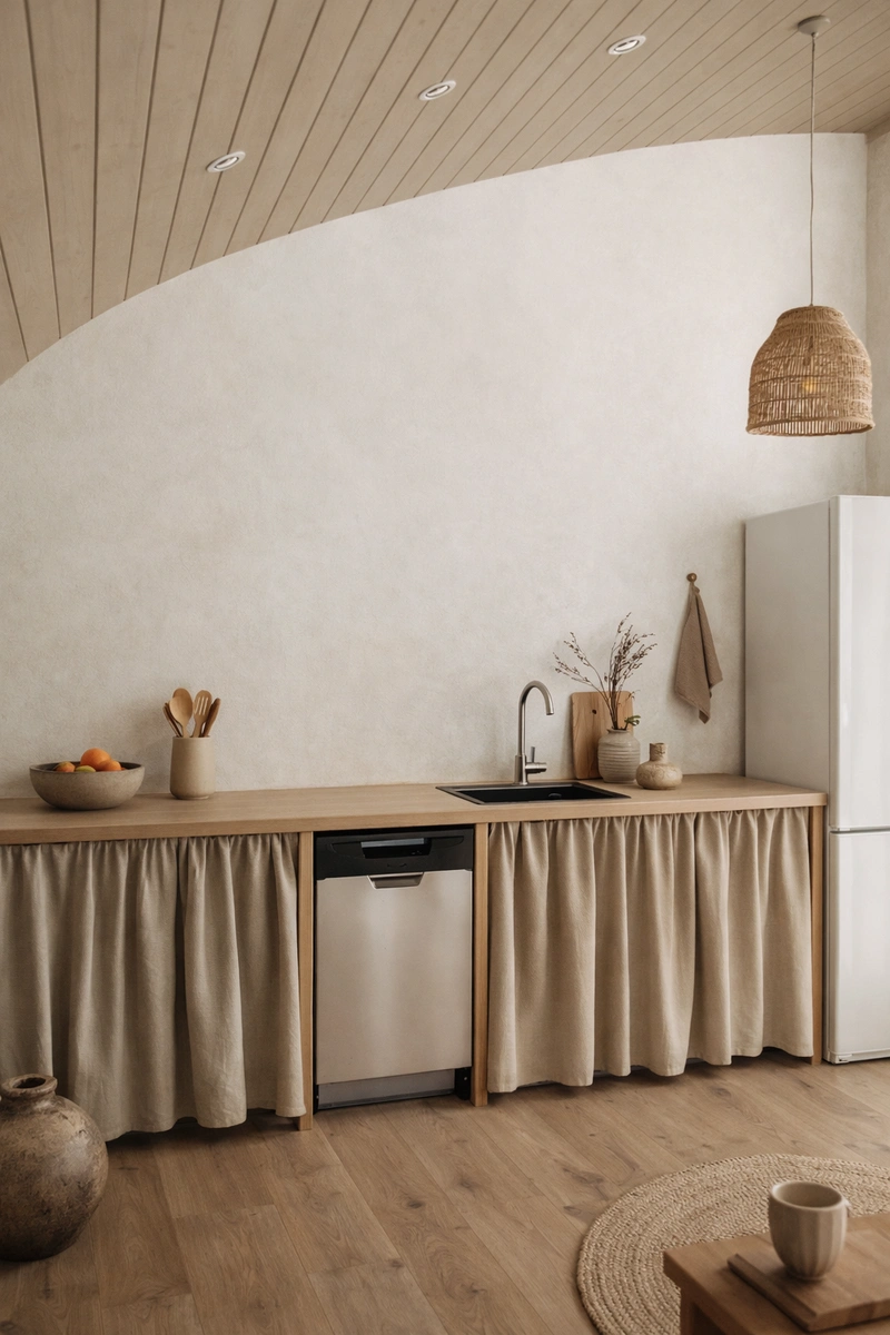 Дизайн кухни в стиле Japandi — фото интерьера от нейросети RoomGPT