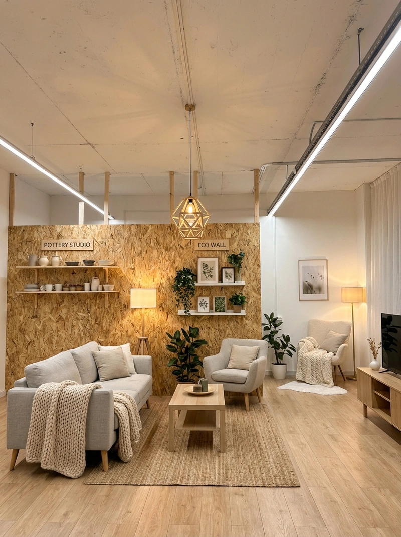 Дизайн интерьера в стиле Хюгге — Гостиная от нейросети RoomGPT