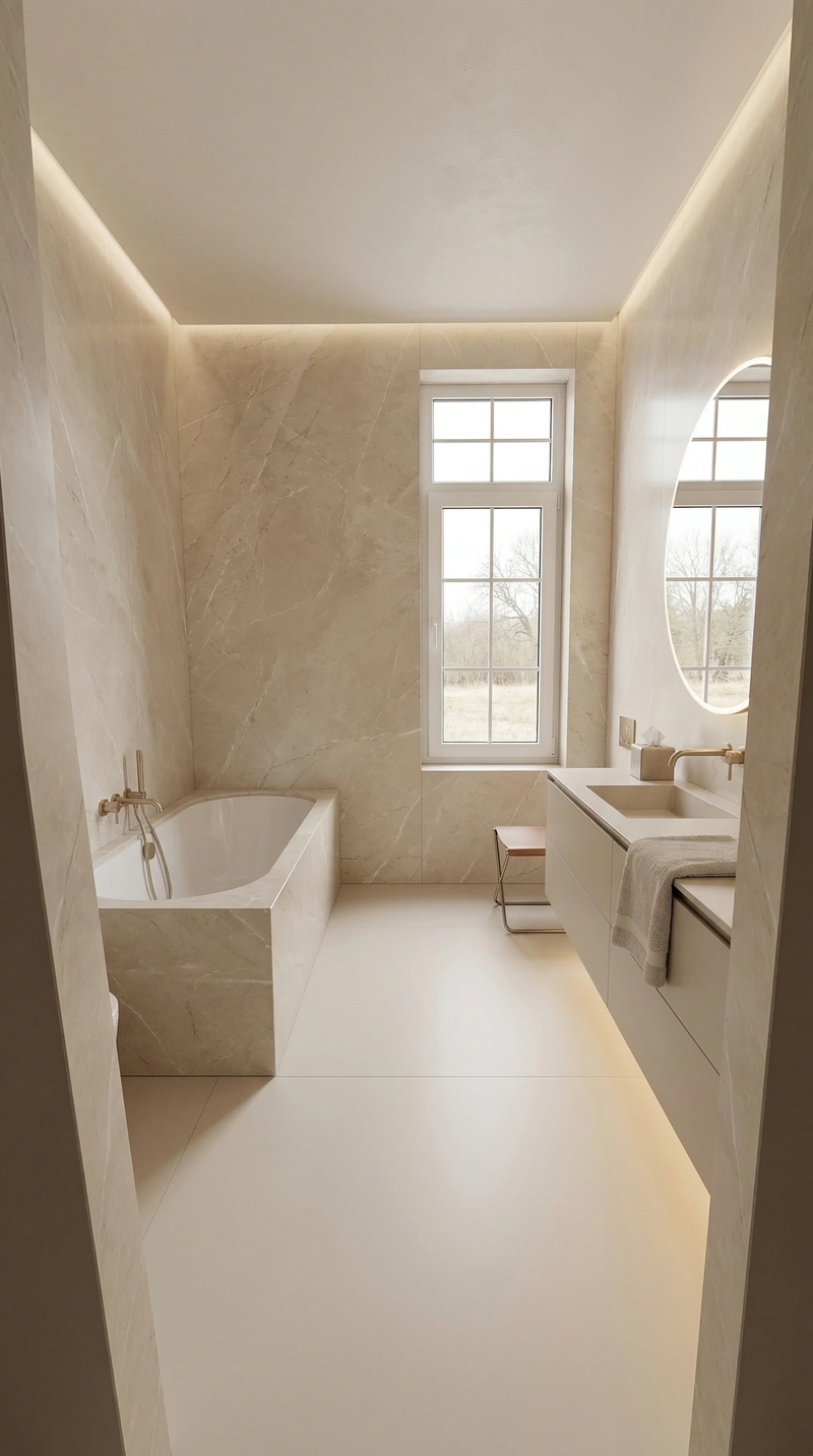 Дизайн ванной в стиле Минимализм — фото интерьера от нейросети RoomGPT