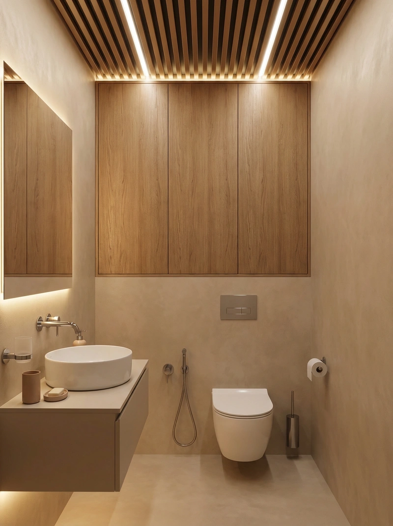 Дизайн интерьера в стиле Контемпорари — Ванная от нейросети RoomGPT