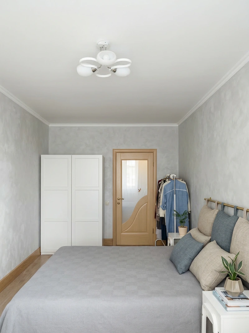 Дизайн спальни в стиле Сканди — фото интерьера от нейросети RoomGPT