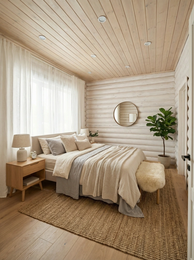 Дизайн интерьера в стиле Сканди — Спальня от нейросети RoomGPT