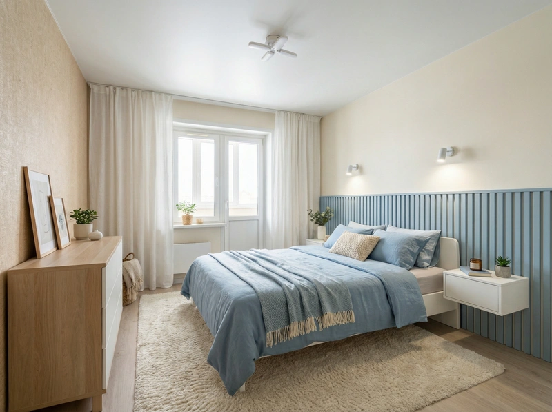 Дизайн интерьера в стиле Хюгге — Спальня от нейросети RoomGPT