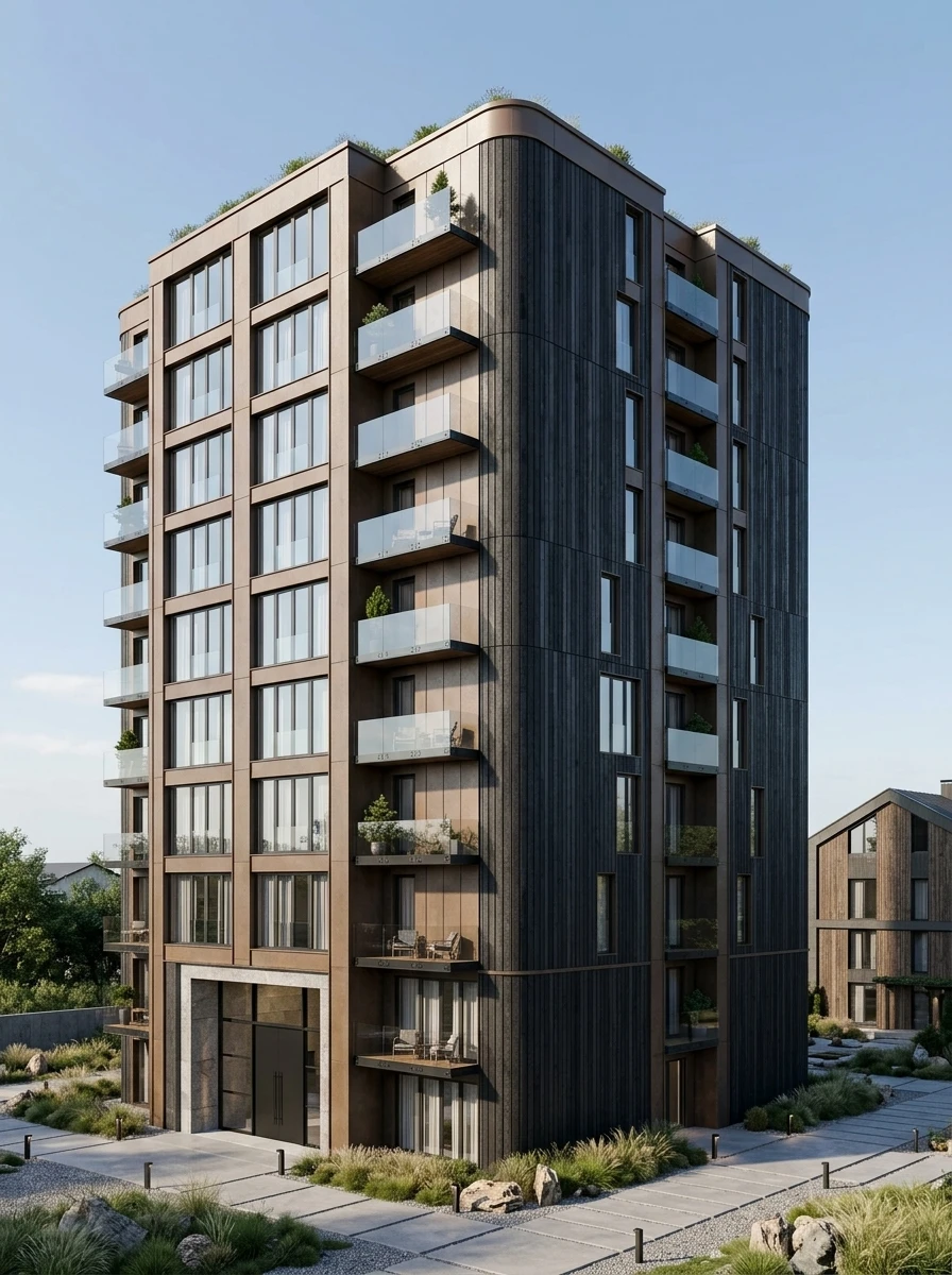 Дизайн фасада в стиле Барнхаус — фото фасада от нейросети RoomGPT