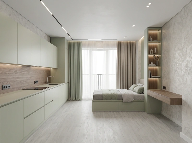 Дизайн интерьера в стиле Минимализм — Кухня от нейросети RoomGPT