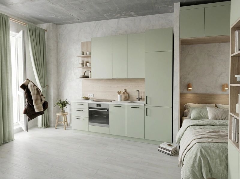 Дизайн интерьера в стиле Сканди — Кухня от нейросети RoomGPT