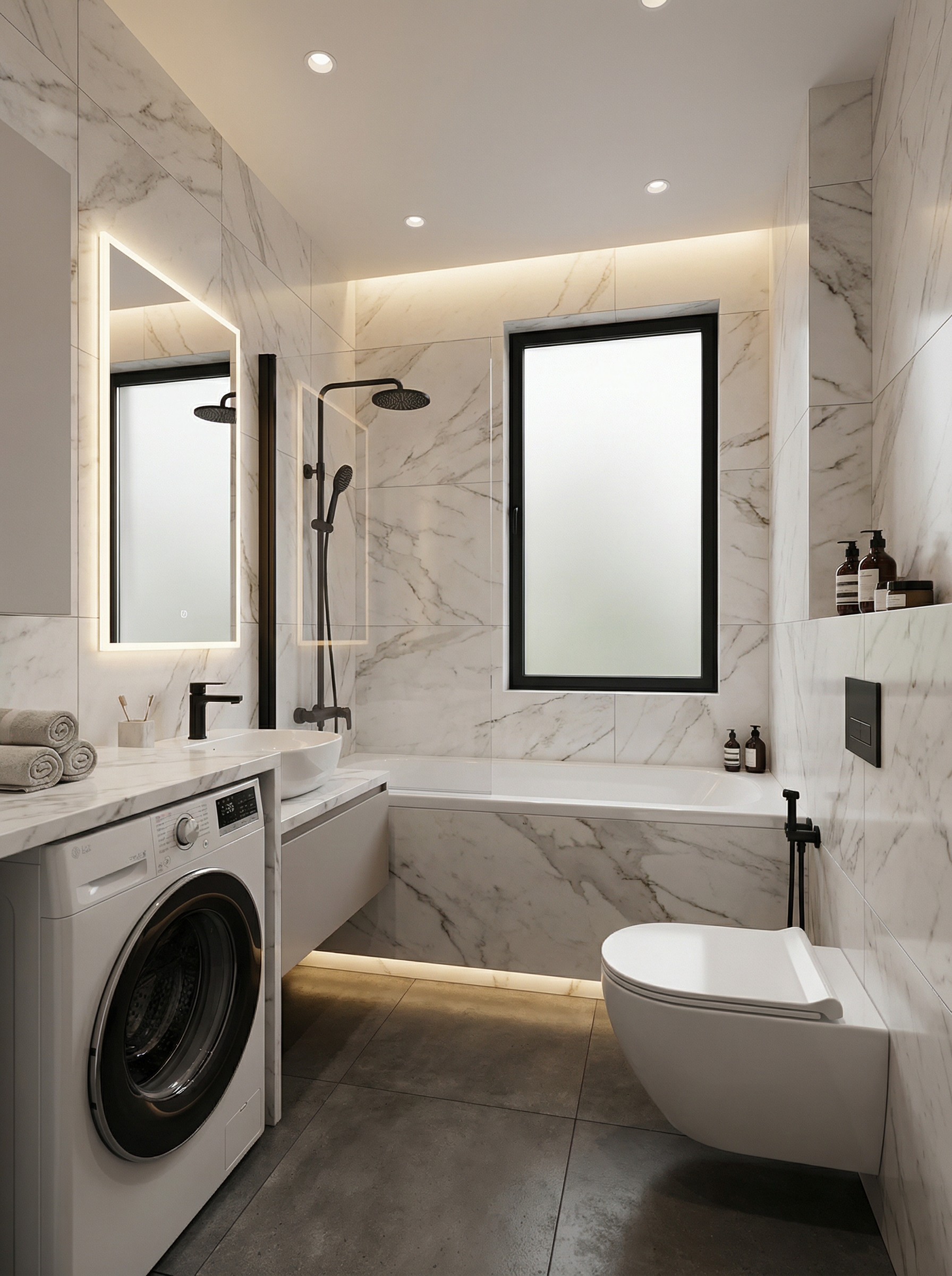 Дизайн ванной в стиле Минимализм — фото интерьера от нейросети RoomGPT