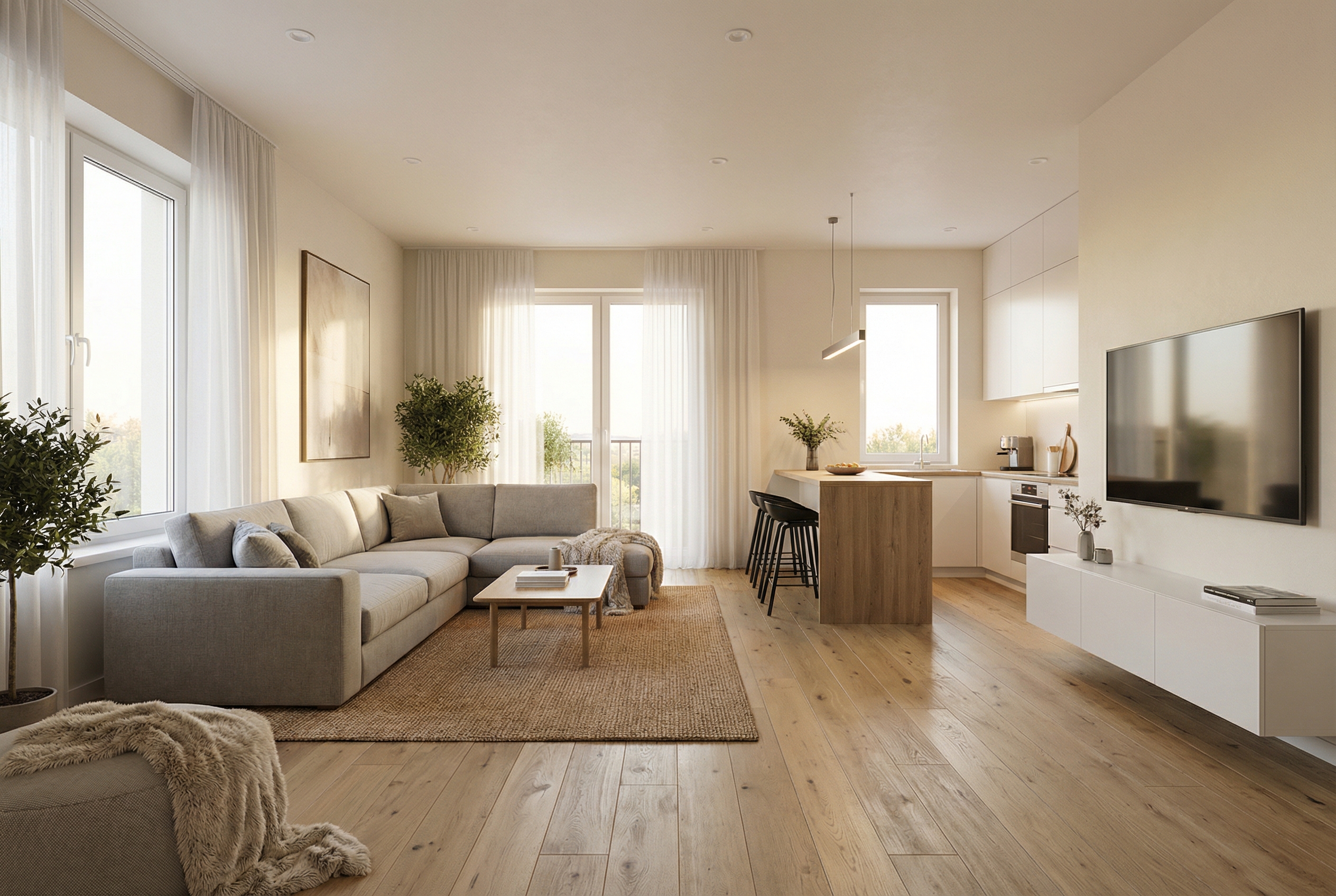 Дизайн гостиной в стиле Минимализм — фото интерьера от нейросети RoomGPT