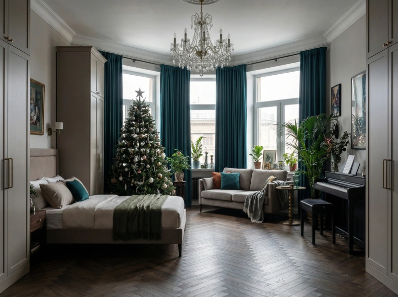 Дизайн интерьера в стиле Эклектика — Гостиная от нейросети RoomGPT