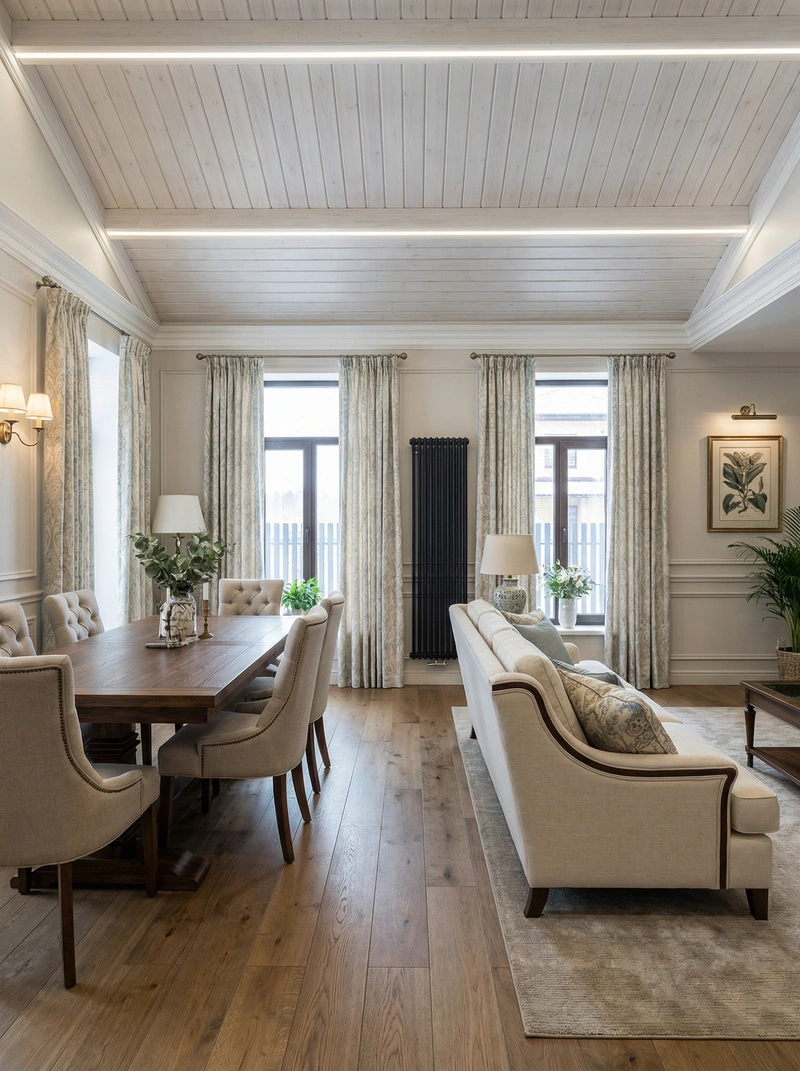 Дизайн интерьера в стиле Классика — Гостиная от нейросети RoomGPT