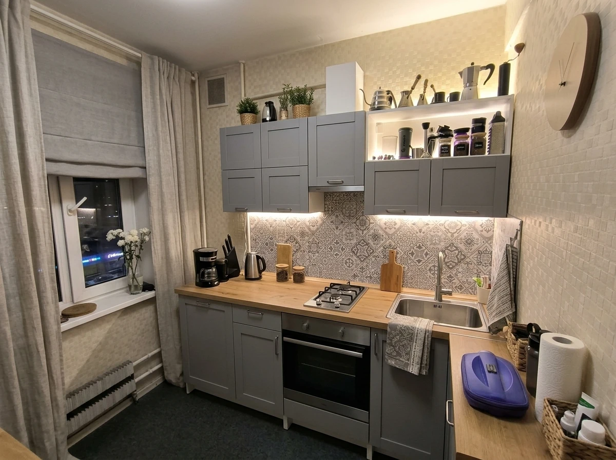 Дизайн кухни в стиле Хюгге — фото интерьера от нейросети RoomGPT