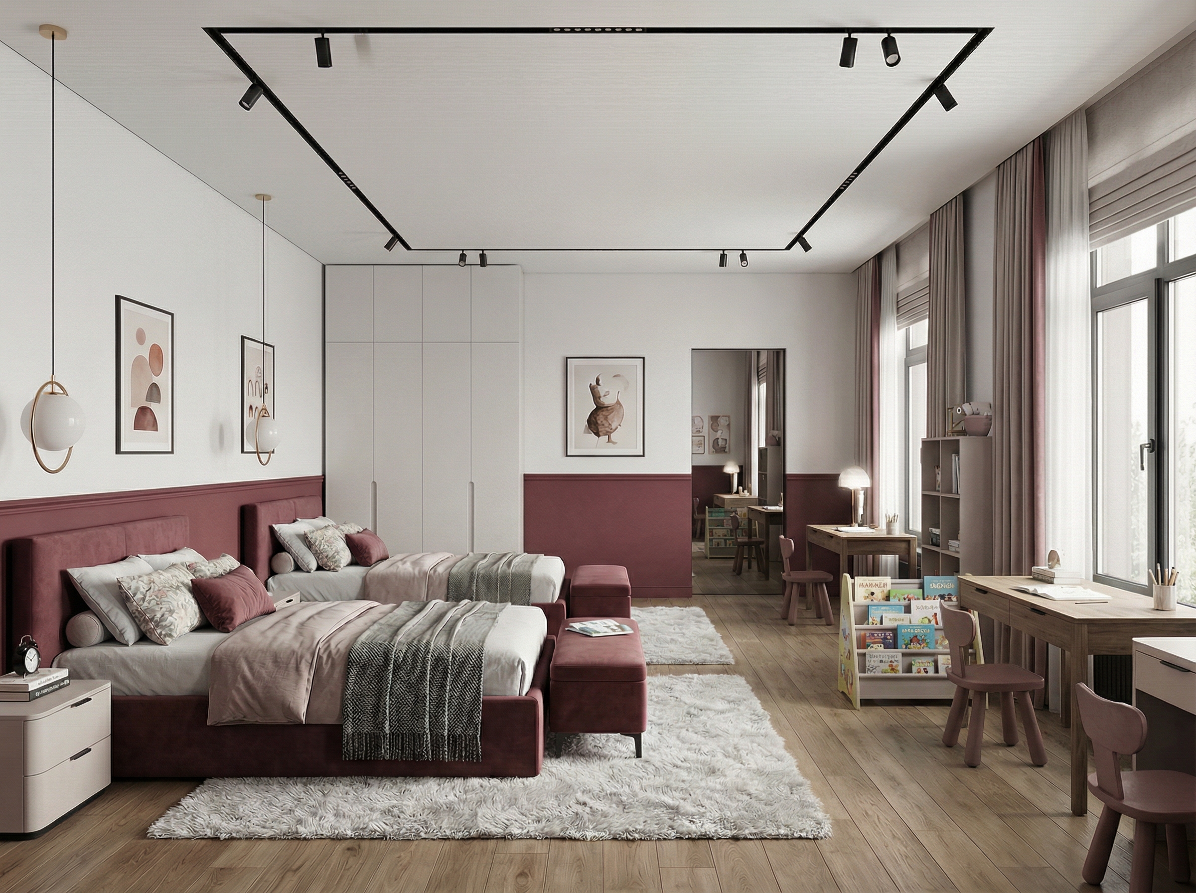 Дизайн детской в стиле Контемпорари — фото интерьера от нейросети RoomGPT