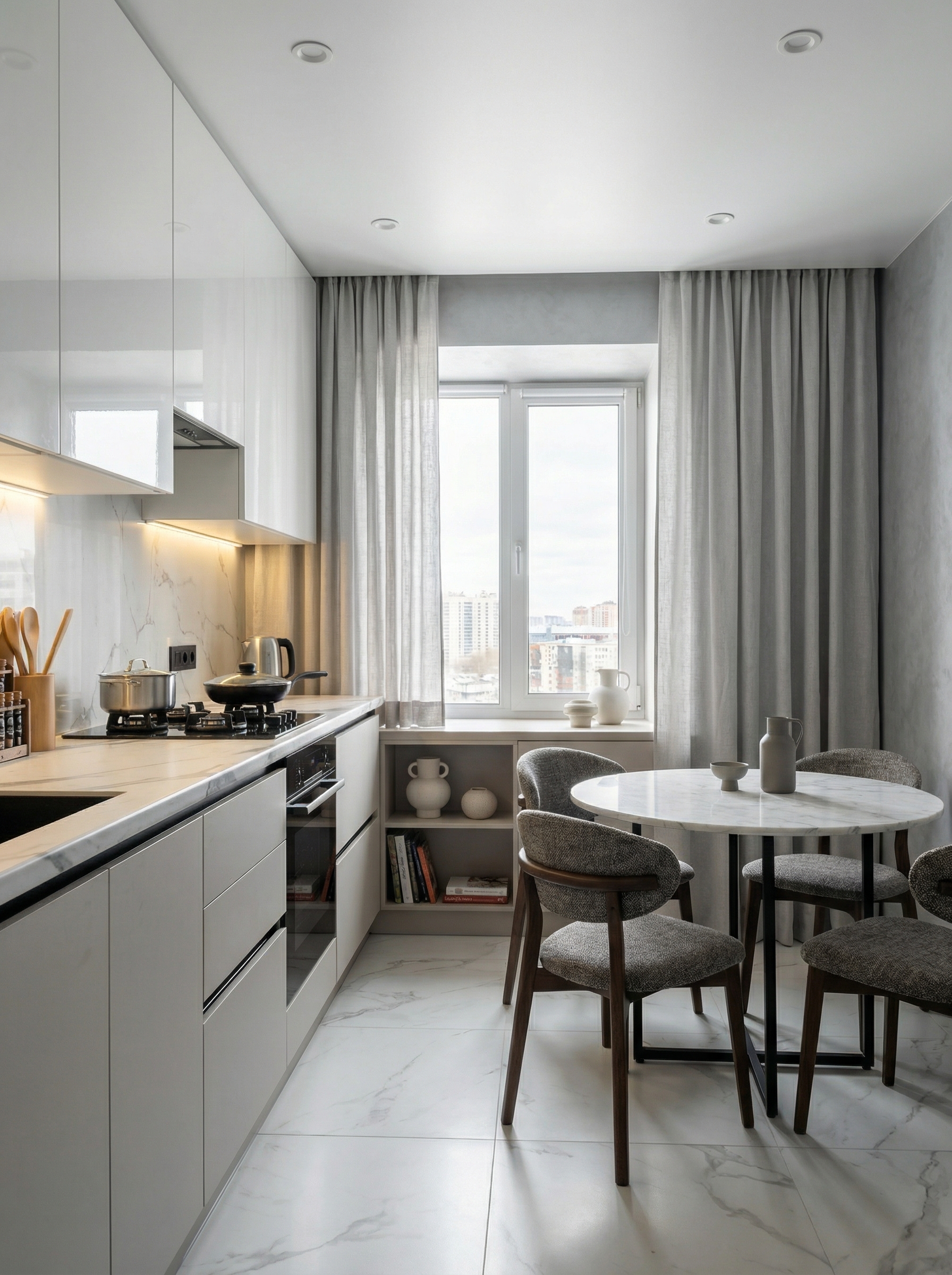 Дизайн кухни в стиле Минимализм — фото интерьера от нейросети RoomGPT