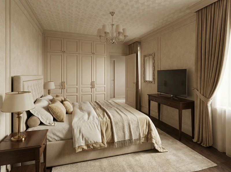 Дизайн интерьера в стиле Классика — Спальня от нейросети RoomGPT