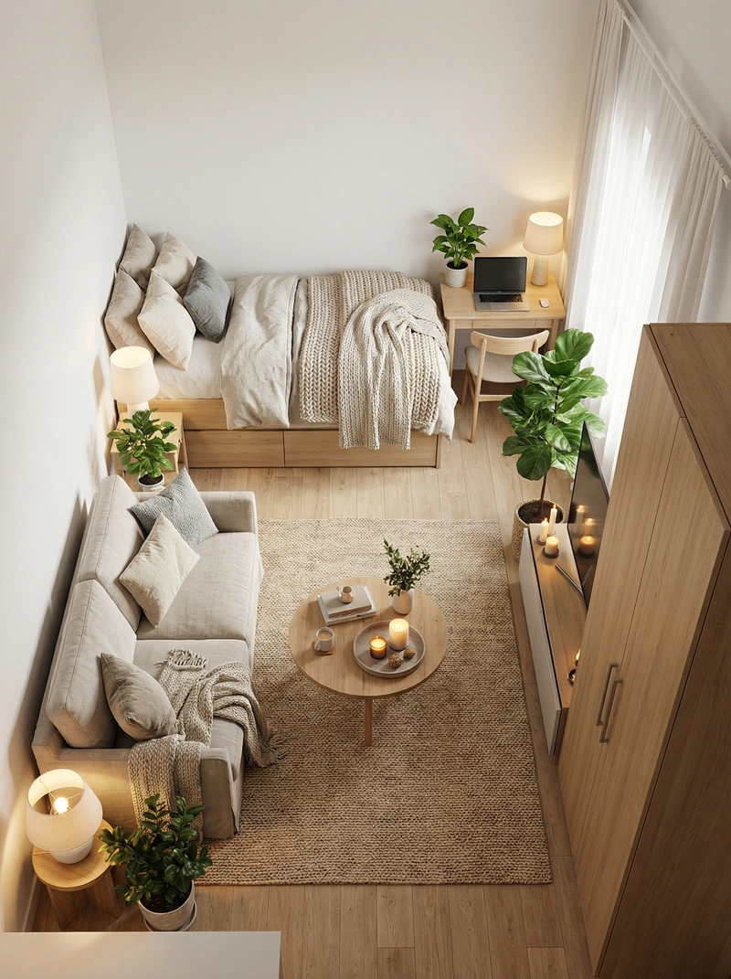 Дизайн интерьера в стиле Хюгге — Гостиная от нейросети RoomGPT