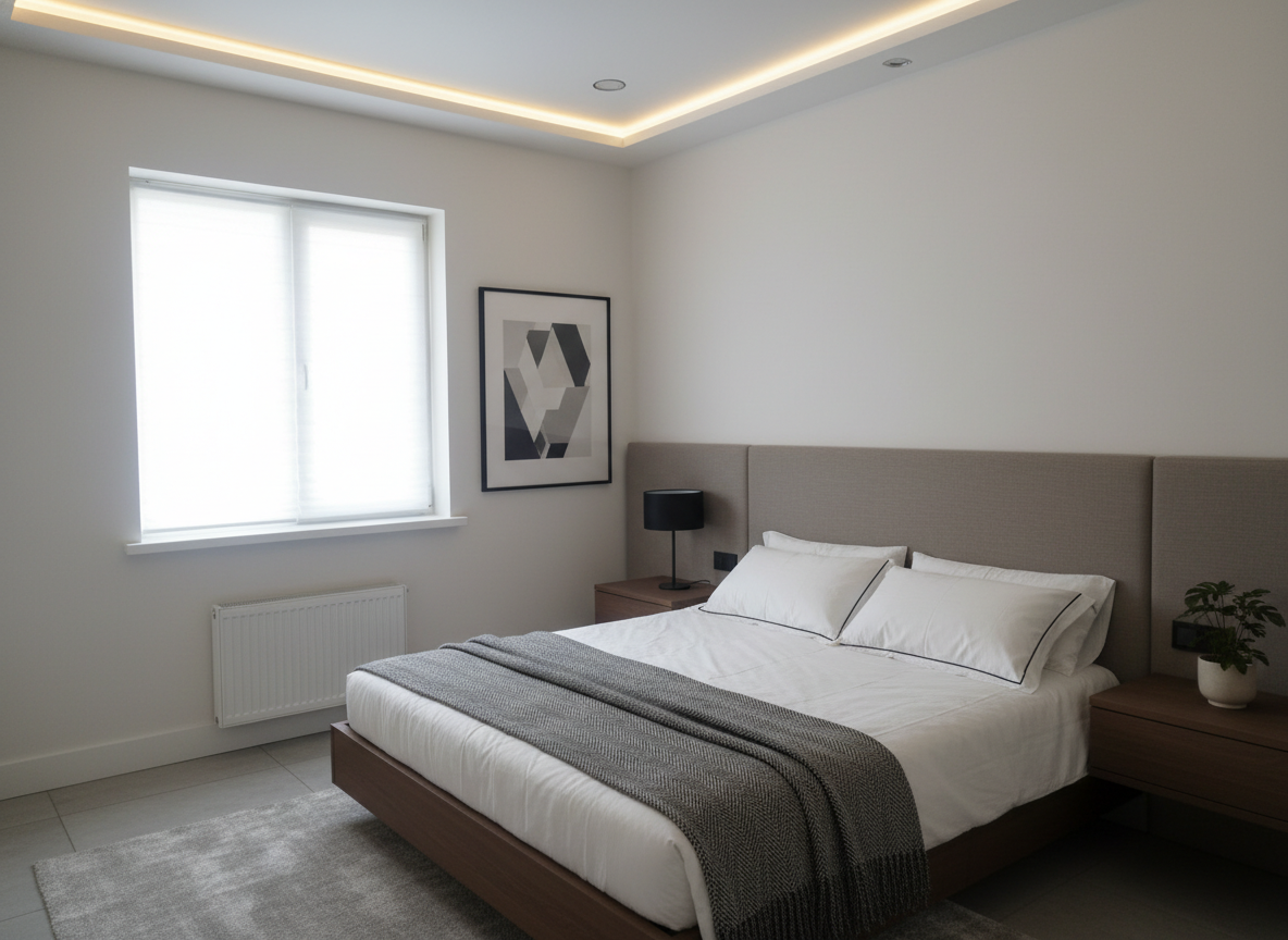 Дизайн спальни в стиле Минимализм — фото интерьера от нейросети RoomGPT