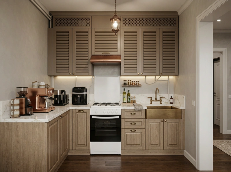 Дизайн интерьера в стиле Классика — Кухня от нейросети RoomGPT