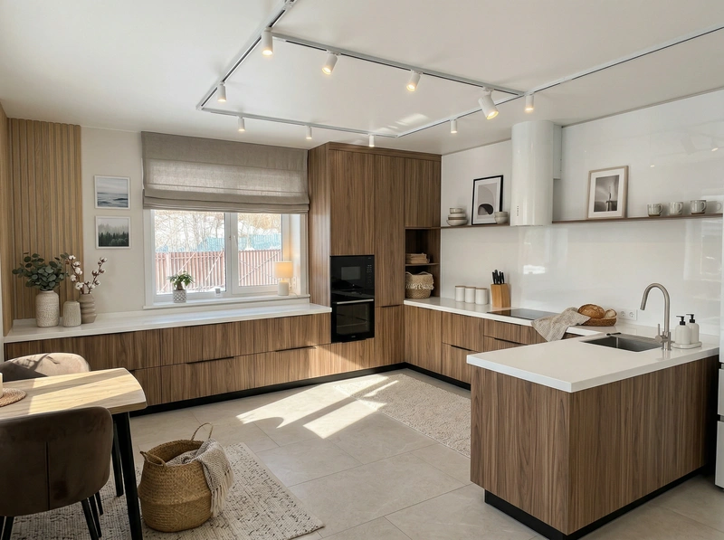 Дизайн интерьера в стиле Хюгге — Кухня от нейросети RoomGPT