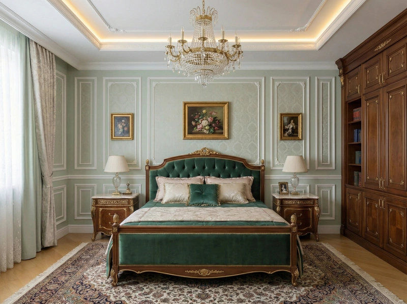 Дизайн интерьера в стиле Классика — Спальня от нейросети RoomGPT