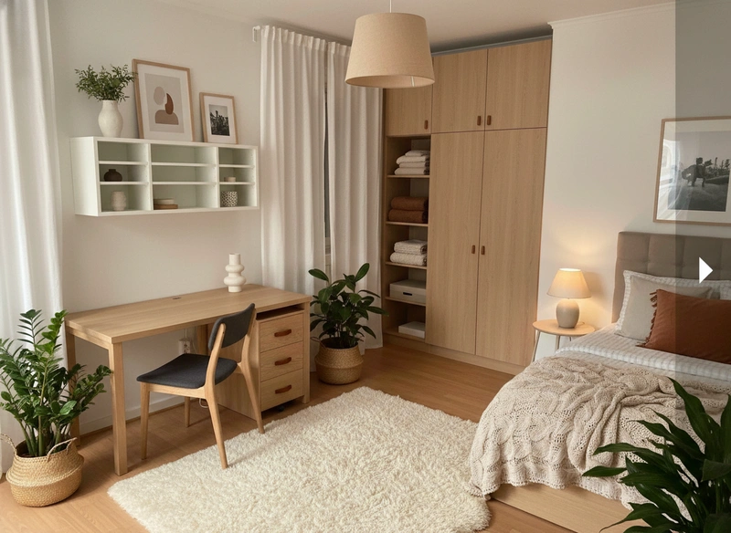 Дизайн интерьера в стиле Хюгге — Спальня от нейросети RoomGPT