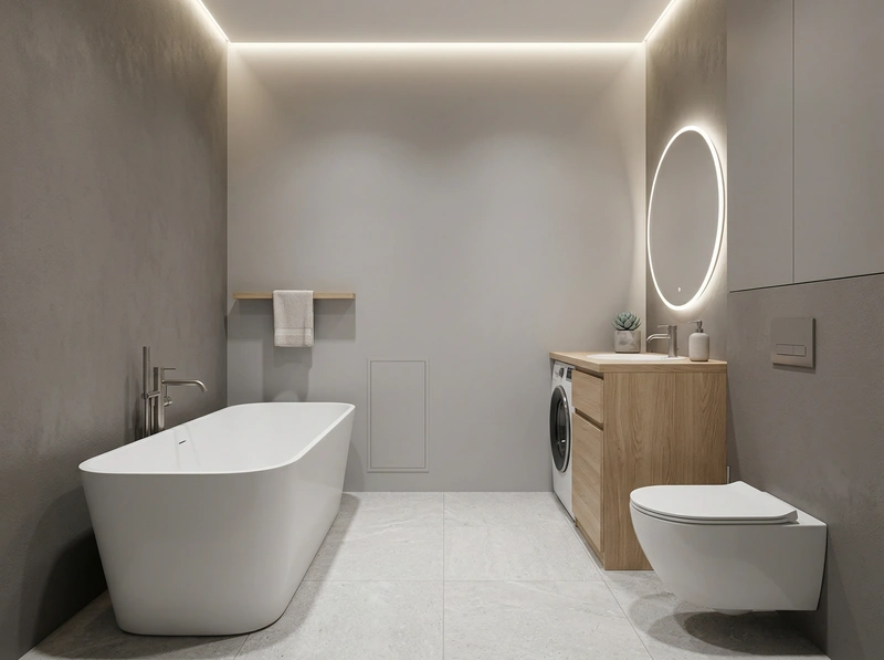 Дизайн интерьера в стиле Сканди — Ванная от нейросети RoomGPT