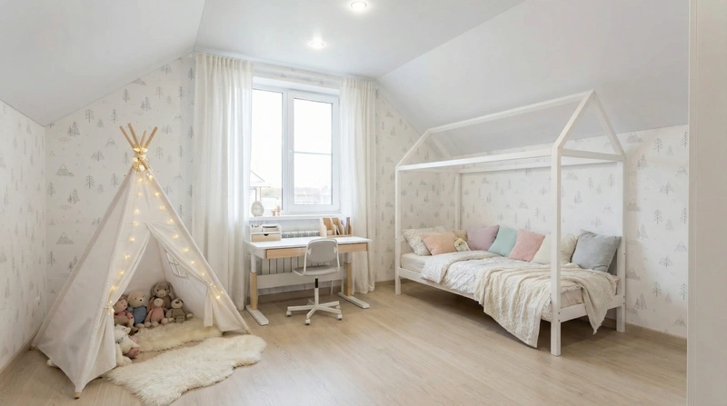 Дизайн интерьера в стиле Хюгге — Детская от нейросети RoomGPT