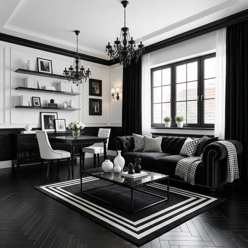 Дизайн интерьера в стиле Классика — Гостиная от нейросети RoomGPT