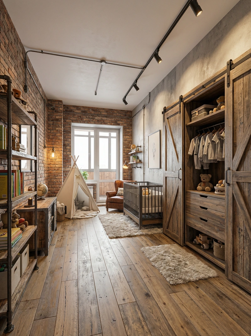 Дизайн интерьера в стиле Лофт — Детская от нейросети RoomGPT