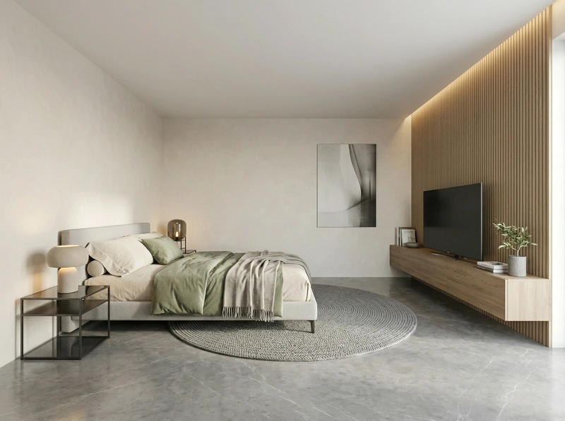 Дизайн спальни в стиле Минимализм — фото интерьера от нейросети RoomGPT