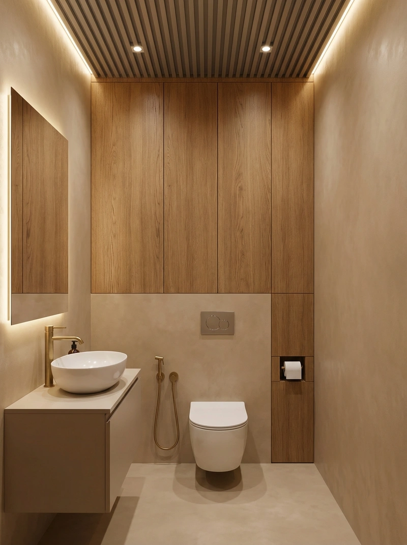 Дизайн интерьера в стиле Контемпорари — Ванная от нейросети RoomGPT