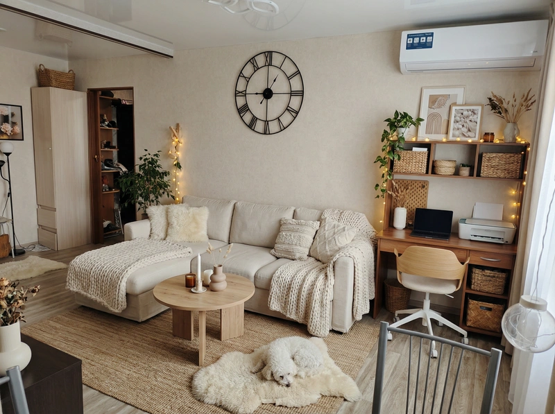 Дизайн интерьера в стиле Хюгге — Гостиная от нейросети RoomGPT