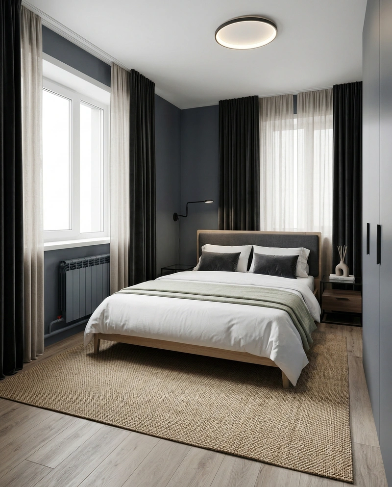 Дизайн спальни в стиле Минимализм — фото интерьера от нейросети RoomGPT