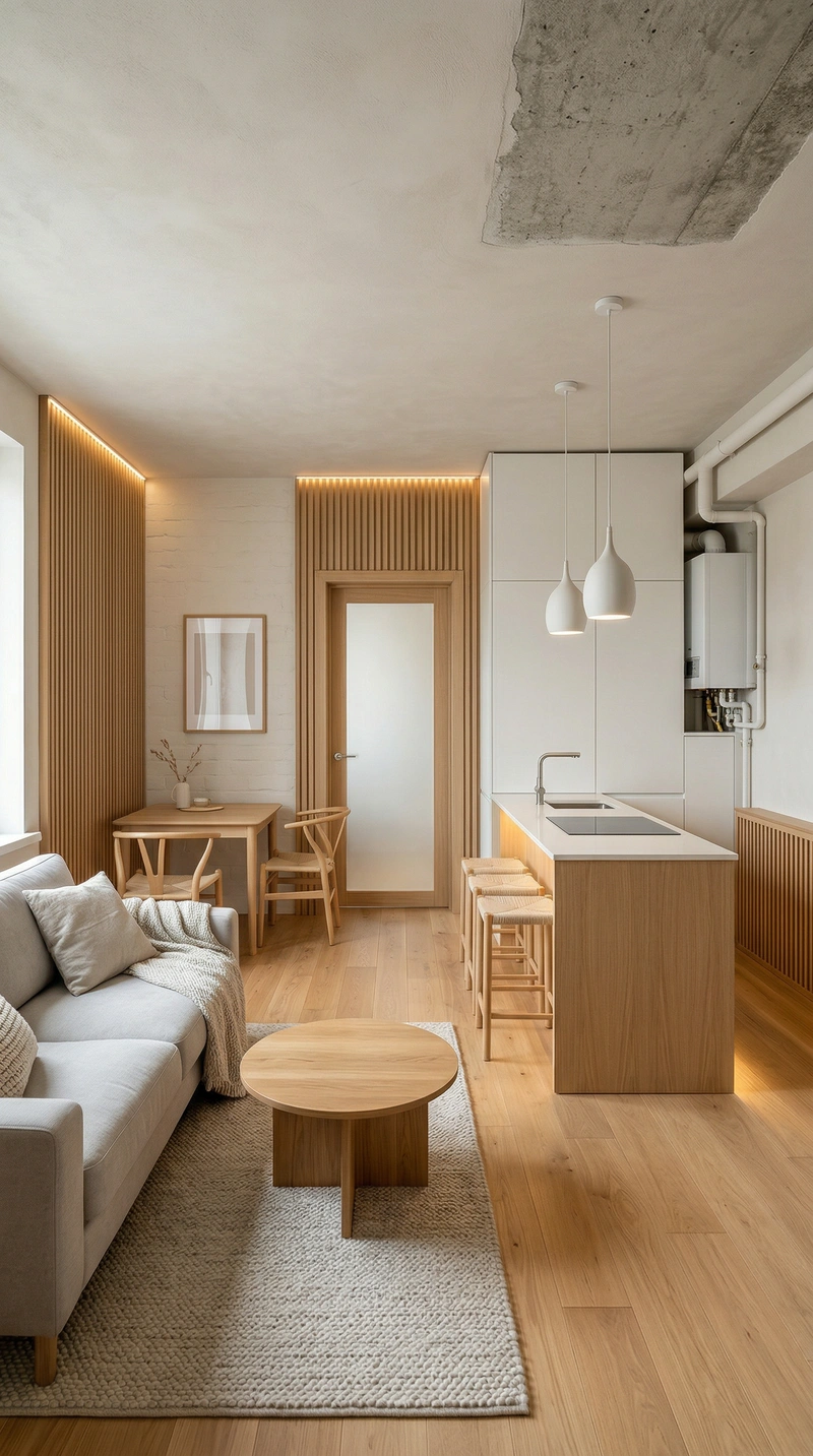 Дизайн интерьера в стиле Хюгге — Кухня от нейросети RoomGPT