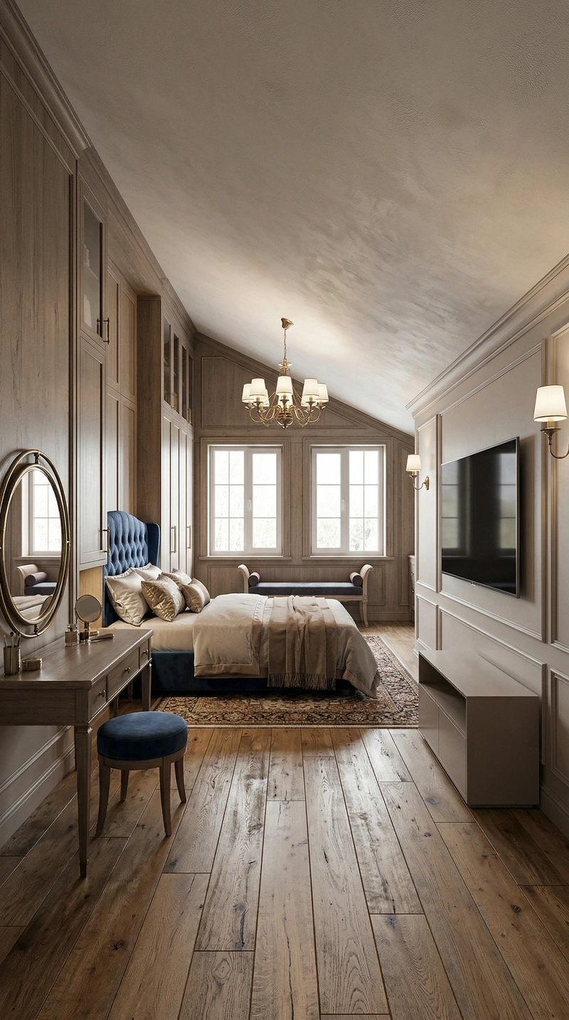 Дизайн интерьера в стиле Классика — Спальня от нейросети RoomGPT