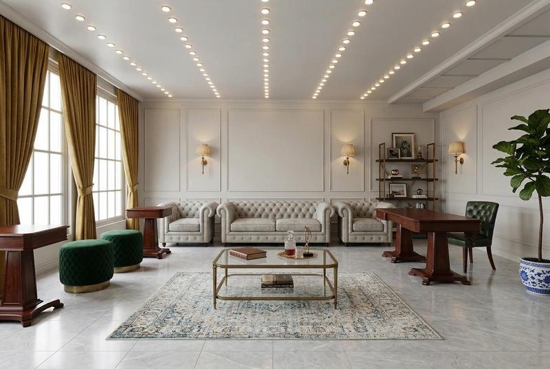 Дизайн интерьера в стиле Классика — Гостиная от нейросети RoomGPT