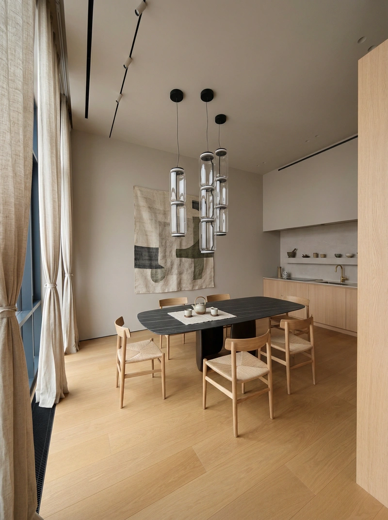 Дизайн кухни в стиле Japandi — фото интерьера от нейросети RoomGPT